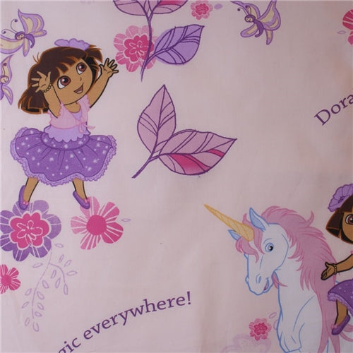 Crafty By Chatham Glyn Dora the Explorer Pink Enchanted Garden 100% Cotton 140cm Wide Crafty Fabric for Sewing, Quilting, Dressmaking