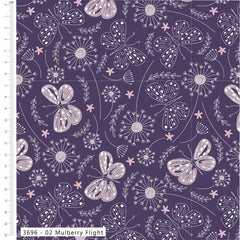 CraftsFabrics Moonlit Flutter Cotton Fat Quarter Bundle – 5 Piece Butterfly Print Quilting Fabric Pack
