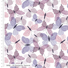 CraftsFabrics Moonlit Flutter Cotton Fat Quarter Bundle – 5 Piece Butterfly Print Quilting Fabric Pack