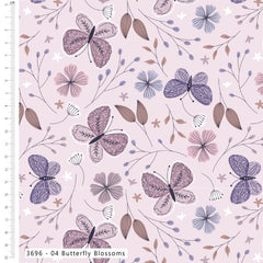 CraftsFabrics Moonlit Flutter Cotton Fat Quarter Bundle – 5 Piece Butterfly Print Quilting Fabric Pack