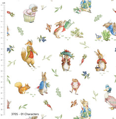 Beatrix Potter Peter Rabbit Tales of the Burrow 100% Cotton 5Pcs Fat Quarters Bundle