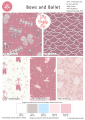 Bows and Ballet 100% Cotton 5Pcs Fat Quarters Fabric Bundle