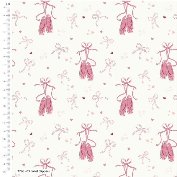 Bows and Ballet Design 100% Cotton Fabric