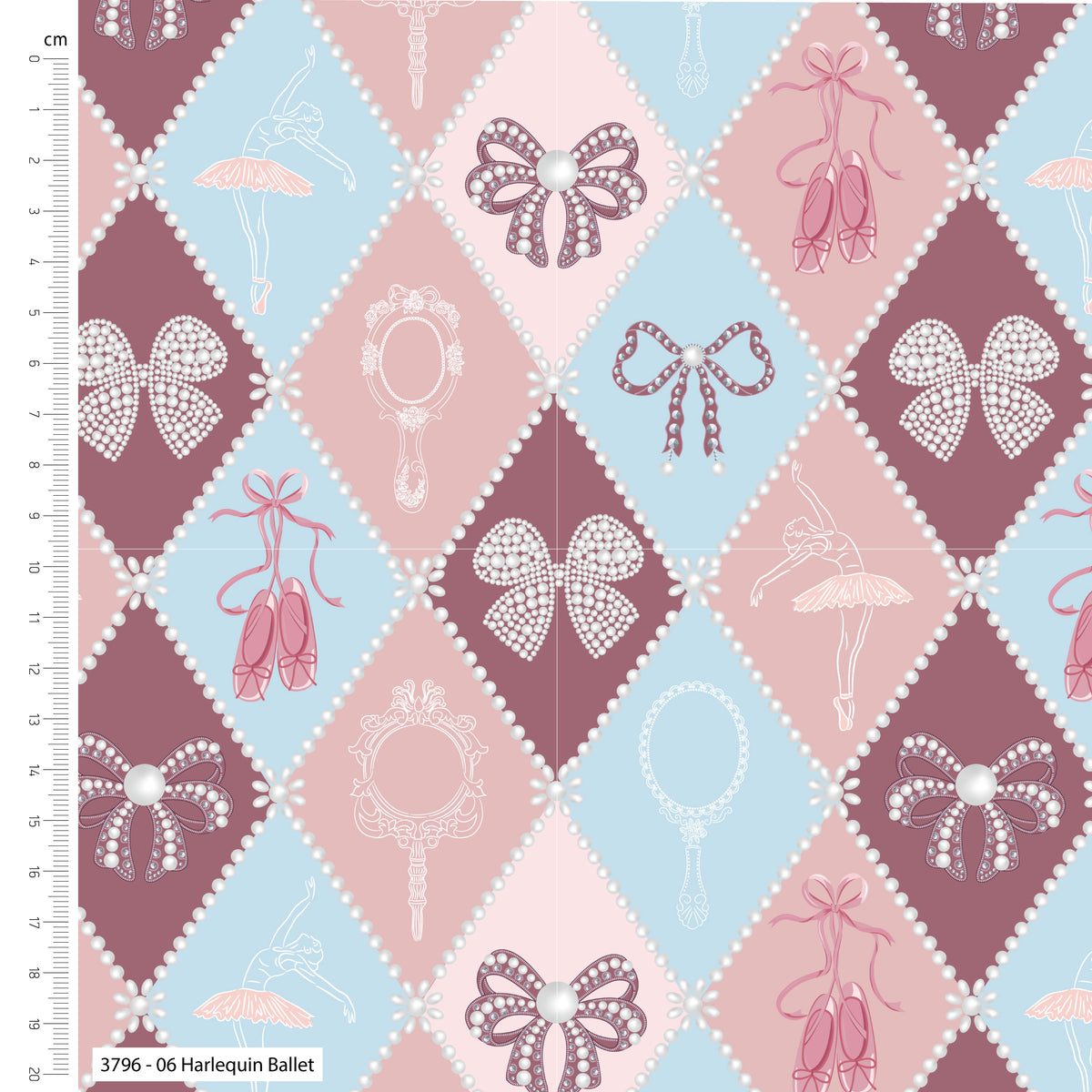 Bows and Ballet Design 100% Cotton Fabric