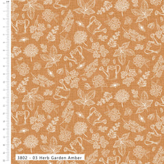 Herb Garden by Susan Wheeler 100% Cotton 4Pcs Fat Quarters Fabric Bundle