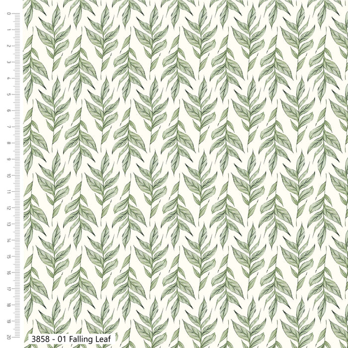 Forest Leaves 100% Cotton 112cm Wide Printed Fabric