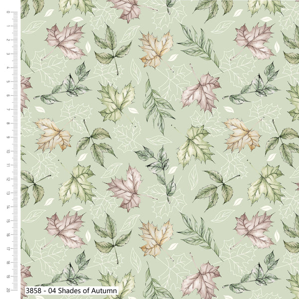 Forest Leaves 100% Cotton 112cm Wide Printed Fabric