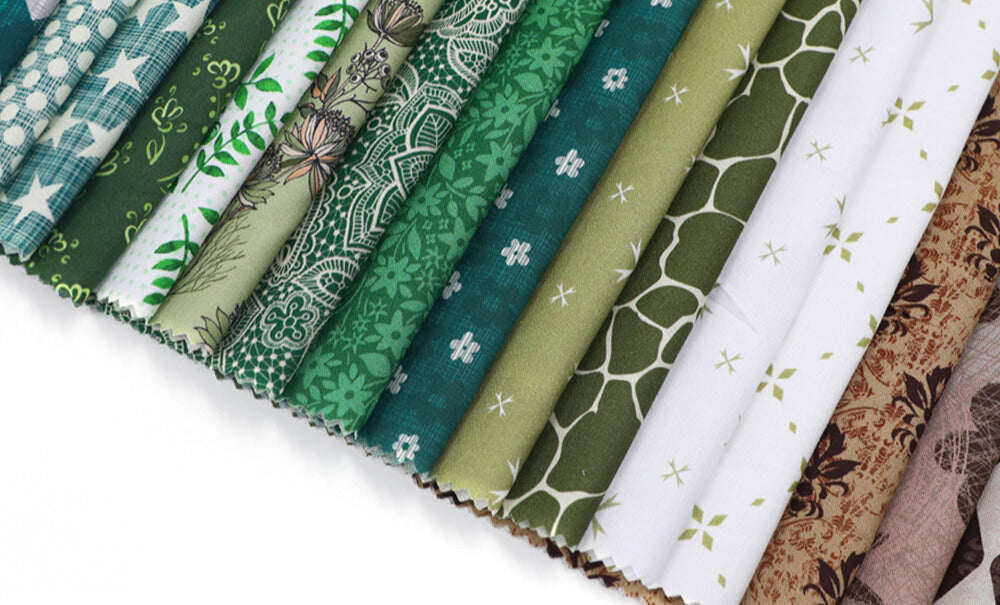  8Pcs Green 18 x 22 Fat Quarters Fabric Bundles for Patchwork  Quilting,Pre-Cut Quilt Squares for DIY Sewing Patterns Crafts