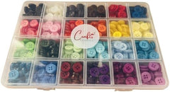 4-Hole Resin Button Set Haberdashery for Crafting, Sewing, Replacement, Knitting Kids Cardigans, Handmade Crafts (11.5mm/18L, 600 Pieces)