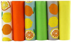 CraftsFabrics 6pcs/Lot 40x50cm Fruit Series Fat Quarters Twill Printed 100% Cotton Precut Fabric For Quilting, Scrapbooking, Patchwork