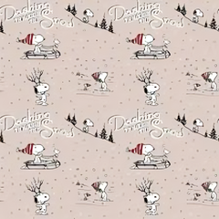 Peanuts Snoopy's Christmas Fun Fat Quarters 4 Pack (45cm x 55cm) 100% Cotton Craft Fabric Bundle for Children's Christmas Fabric