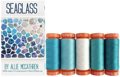 Seaglass by Allie McCathren 5 Small Spools Cotton 50WT Ideal for Quilting, Crafting, Sewing and Embroidery