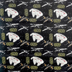 Star Wars Rebel Ships Print, 100% Cotton Fabric, Black