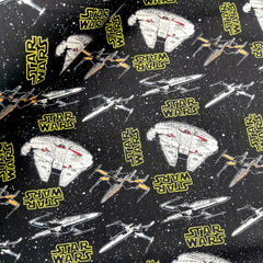 Star Wars Rebel Ships Print, 100% Cotton Fabric, Black