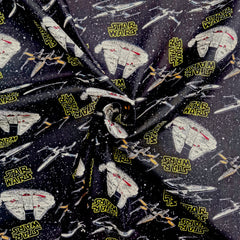 Star Wars Rebel Ships Print, 100% Cotton Fabric, Black