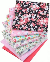 CraftsFabrics Lot de 8 carrés de coton à imprimé floral 40 x 50 cm (pour le quilting, le scrapbooking, la couture, les loisirs créatifs, le bricolage et le collage)