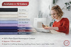 CraftsFabrics Plain Dyed Homespun Cotton Fabric