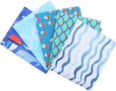 Lot de 5 tissus à motifs floraux CraftsFabrics. 100 % coton. Tissus et matelassage artisanaux.