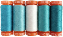 Seaglass by Allie McCathren 5 Small Spools Cotton 50WT Ideal for Quilting, Crafting, Sewing and Embroidery