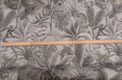 Crafty By Chatham Glyn Tropical Monkey Cotton Rich Linen Look Craft Fabric Printed Panama Popart Polycotton 140cm Wide Digital Fabric