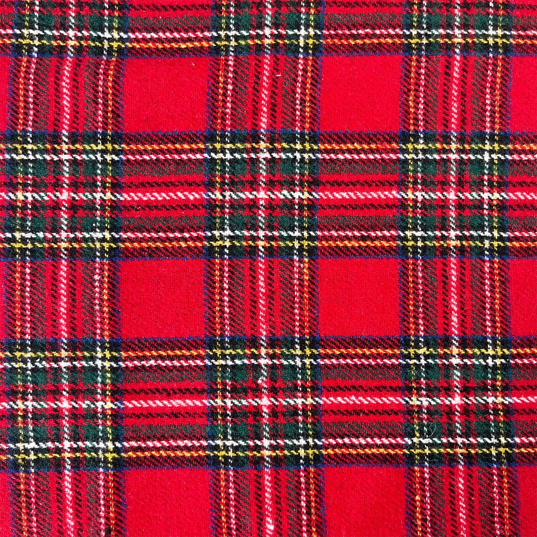 Brushed Tartan-Poly Wool Winter Check Printed Fabric 44’ Wide Approx. 100% Cotton- By Meter, Half Meter, Long Quarter or Fat Quarters