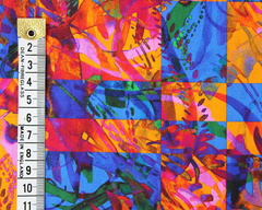 Little Johnny Abstract Tiles Pattern Multicolored 100% Cotton 150cm Wide Digitally Printed Fabric for Crafting, Sewing, Patchwork, Dressmaking