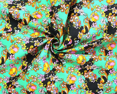 Little Johnny Swirling Floral Print 100% Cotton 150cm Wide Digitally Printed Fabric for Crafting, Sewing, Patchwork, Dressmaking