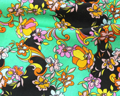 Little Johnny Swirling Floral Print 100% Cotton 150cm Wide Digitally Printed Fabric for Crafting, Sewing, Patchwork, Dressmaking