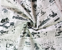 Little Johnny Newspaper Print 100% Cotton 150cm Wide Digitally Printed Fabric for Crafting, Sewing, Patchwork, Dressmaking