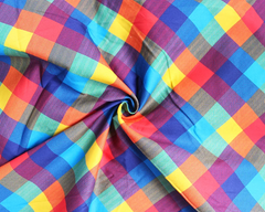 Little Johnny Rainbow Tartan Multicolored 100% Cotton 145cm Wide Digitally Printed Fabric for Crafting, Sewing, Patchwork, Dressmaking