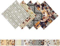 CraftsFabrics 2,5'' x 44'' Floral &amp; Checkered 42Pcs Charm Pack Tissu prédécoupé 100% coton pour quilting, scrapbooking, couture, patchwork