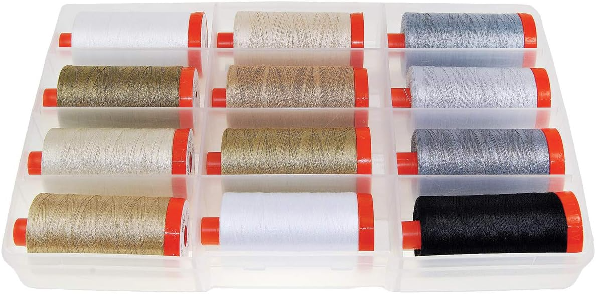Aurifil Thread 50 wt Cotton 12 Spools - The Basics Collection by Mark Lipinski