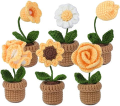 CraftsFabrics Crochet Kit for Beginners Adults Potted Flower DIY Crochet Set Crochet Starter Kit