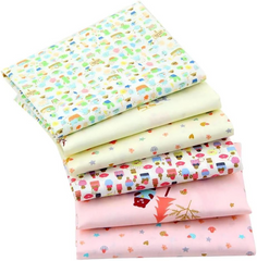 CraftsFabrics 6pcs/Lot 40x50cm Cartoon Animals Fat Quarters Twill Printed 100% Cotton Precut Fabric For Quilting, Scrapbooking, Patchwork