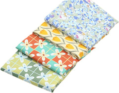 CraftsFabrics 7-teiliges Wildflower Wonders-Stoff im Retro-Stil der 70er, Vintage-Stil, 100 % Baumwolle, 50 x 40 cm breit, Fat Quarter für Quilten, Scrapbooking, Patchwork