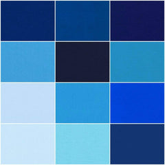 CraftsFabrics 100% Cotton 12Pcs Solid Color Fabric 18"x22" Wide Fat Quarter Bundle Ideal for Quilting, Scrapbooking, Sewing, Arts & Crafts