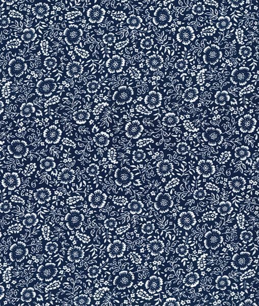 Cotton Poplin Navy Small Floral Printed Premium Cotton Fabric 100% Cotton. Ideal for making fabric, sewing fabric, patchwork and dressmaking (CP0807 Navy)