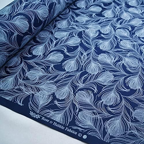 Rose & Hubble 100% Cotton Poplin Animal Designs Silky Peacock Feathers Fabric Ideal for Sewing, Quilting, Dressmaking and Patchwork