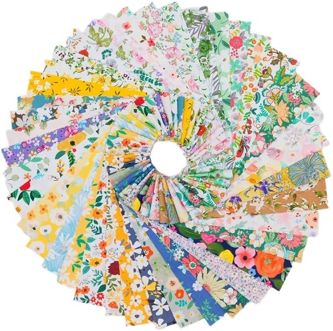 CraftsFabrics 40 Stück Jelly Rolls-Steppstreifen aus Baumwollstoff mit Blumenmuster, 100 % Baumwolle, breiter quadratischer Stoff zum Selbermachen, Nähen, Quilten, Kinderbasteln