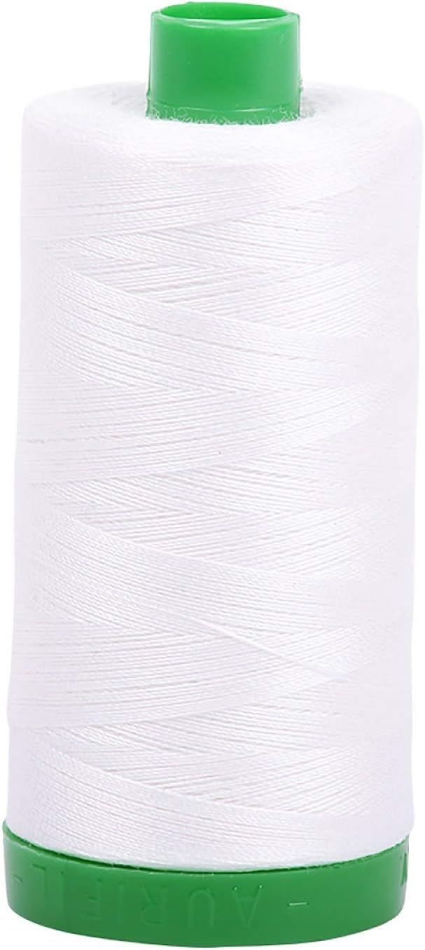 Aurifil Mako-Baumwoll-Stickgarn, 40wt, 1094 Yard-Spulen, MK40SP-2021, Naturweiß