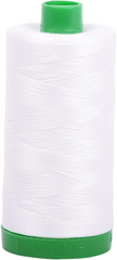 Aurifil Mako-Baumwoll-Stickgarn, 40wt, 1094 Yard-Spulen, MK40SP-2021, Naturweiß