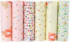 CraftsFabrics 6pcs/Lot 40x50cm Cartoon Animals Fat Quarters Twill Printed 100% Cotton Precut Fabric For Quilting, Scrapbooking, Patchwork