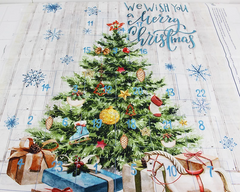 Little Johnny Christmas Calendar Christmas Tree 100% Cotton 150cm Wide Digitally Printed Cotton Fabric for Crafting, Sewing, Quilting, Home Décor and Kid's Craft