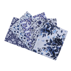 Lot de Fat Quarters en porcelaine bleu et blanc à motifs floraux CraftsFabrics