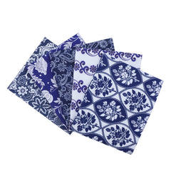 Lot de Fat Quarters en porcelaine bleu et blanc à motifs floraux CraftsFabrics