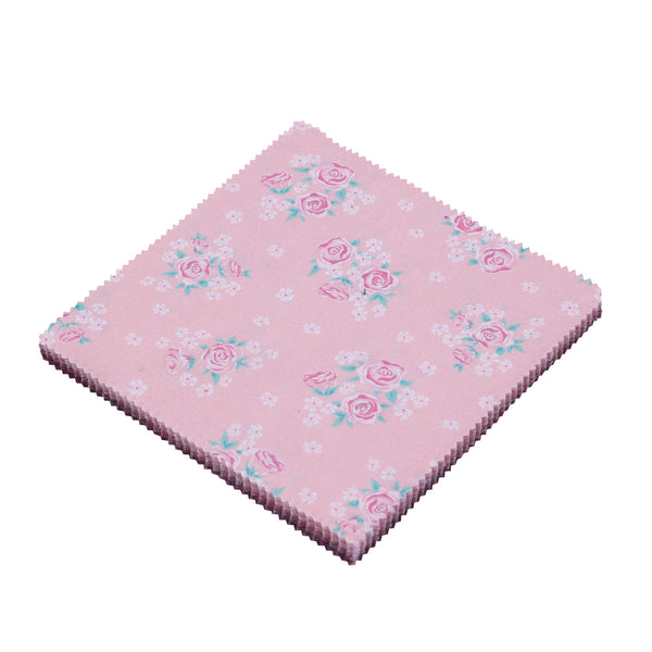 CraftsFabrics Crimson Garden 40Pcs 100% Cotton Charm Pack