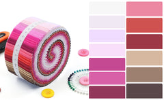 Rouleau de 40 rouleaux de Jelly Rolls prédécoupés 100 % coton CraftsFabrics, 6,35 x 111,8 cm de large, idéal pour le quilting, le scrapbooking, la couture et le patchwork.