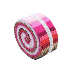 CraftsFabrics Rainbow Harmony 100% Cotton 40Pcs/Roll Pre-Cut Jelly Rolls Strips 2.5"x 44" Wide Ideal for Quilting, Scrapbooking, Sewing, Patchwork