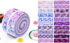 CraftsFabrics 2,5'' x 44'' 20 bandes de Jelly Rolls prédécoupées de la série Floral 100 % coton Idéal pour le quilting, le scrapbooking, la couture et le patchwork