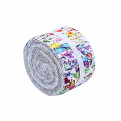 CraftsFabrics 2,5'' x 44'' 20 bandes de Jelly Rolls prédécoupées de la série Floral 100 % coton Idéal pour le quilting, le scrapbooking, la couture et le patchwork